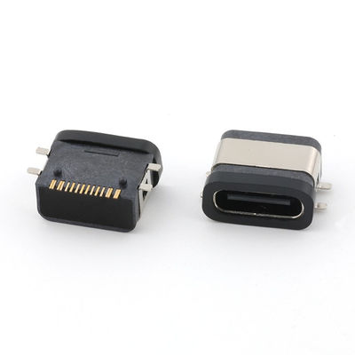 USB 16pin Waterproof IPX8 Type C Female Connector SMT AC DC 5V Rated Voltage