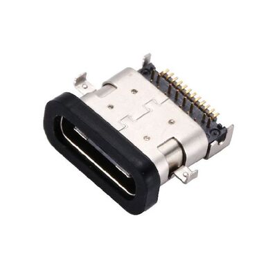 Waterproof USB 3.1 Type C 24 Pin Female Connector Horizontal SMT DIP Mounting Sinking Plate USB Socket