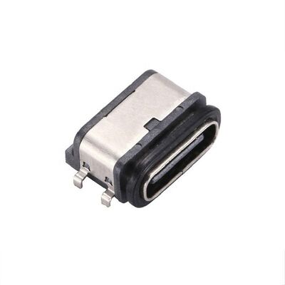 Type C 6-Pin Female IPX7 Waterproof USB Connector Horizontal SMT Mounting Data Transfer
