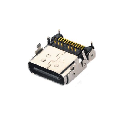 24PIN USB 3.1 Type C Female Hybrid Right-Angle Receptacle Connector for Phone Charging and Fast Data Transfer