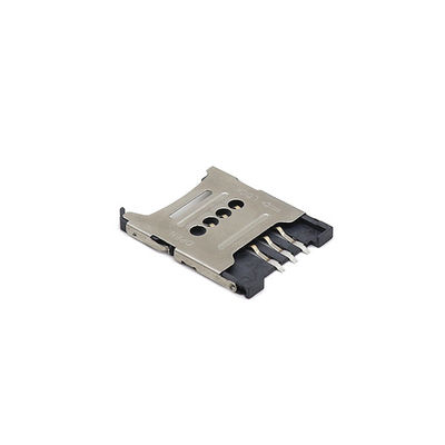 H1.5mm 1.8mm Micro Sim Holder SMT Flip Type 6P Micro Sim Socket