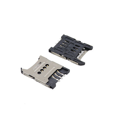 H1.5mm 1.8mm Micro Sim Holder SMT Flip Type 6P Micro Sim Socket