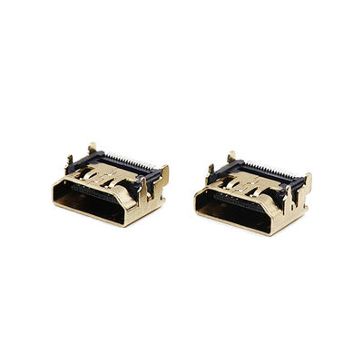 UL94V-0 HDMI Cable Connectors 19 pin type a connector SMT Type SGS Without Ear