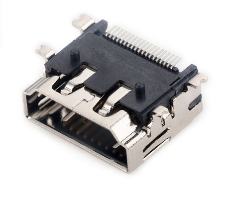 Horizontal HDMI PCB Socket Female SMT Type A Connector 10000 Cycles