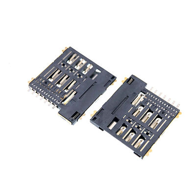 Push Pull Type Micro 7p SIM Card Socket Connector 1.35mm Height For PCB