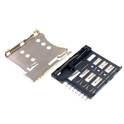 Push Pull Type Micro 7p SIM Card Socket Connector 1.35mm Height For PCB